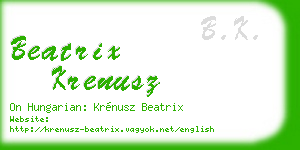 beatrix krenusz business card